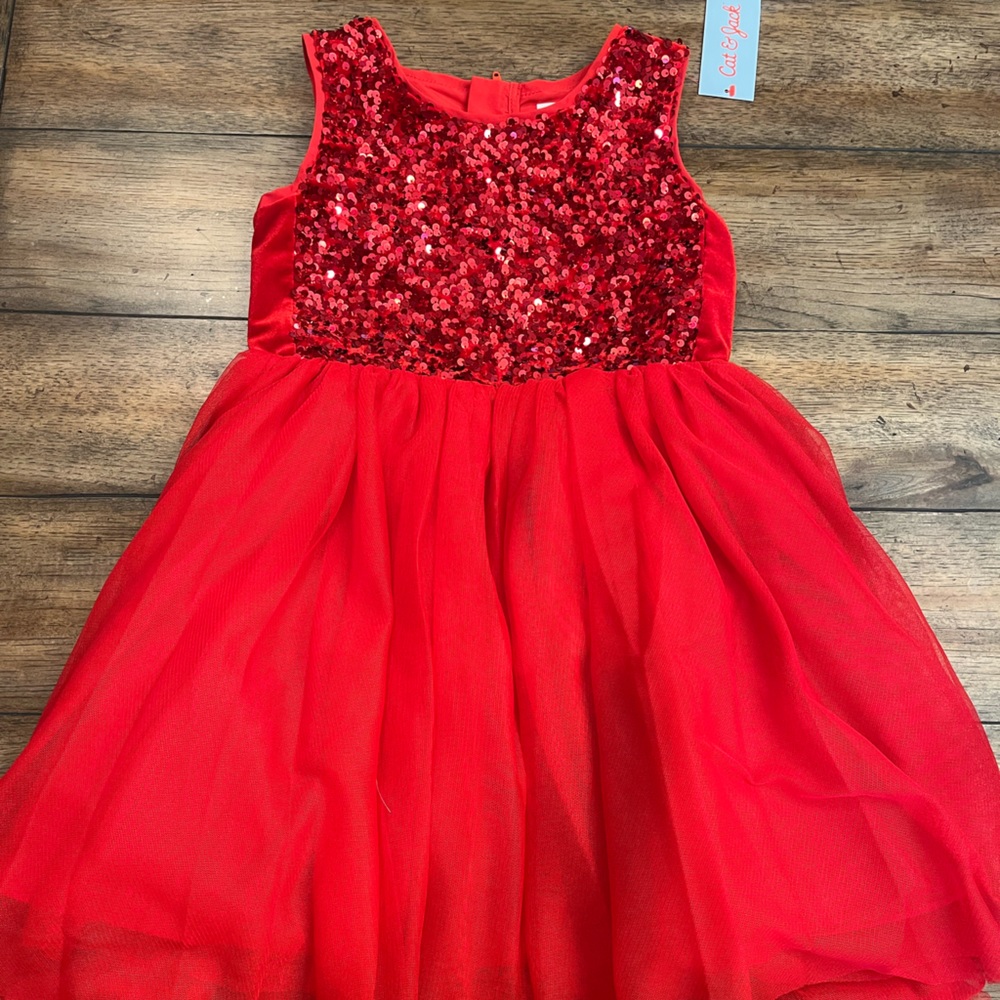 Red sequin dress